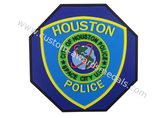 Sottobicchiere del PVC di forma della polizia speciale di Houston 2D, sottobicchieri su ordinazione della bevanda