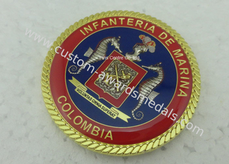 monete personali porticciolo su misura 3D, monete della Colombia di sfida con in lega di zinco