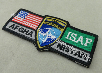 Toppe su ordinazione del ricamo di ISAF/toppe militari tessute del Velcro dell'America