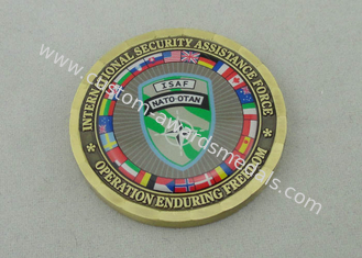 Le monete personali OTAN a 2.0 pollici di NATO di ISAF vicino la pressofusione e doratura