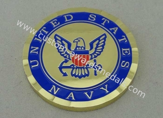 La marina di Stati Uniti ha personalizzato la moneta da d'ottone muore di pollice impressionante e 1 3/4, scatola trasparente imballata