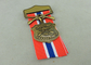 Il militare in lega di zinco assegna le medaglie, 3D brevi medaglioni del nastro della pressofusione