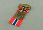 Il militare in lega di zinco assegna le medaglie, 3D brevi medaglioni del nastro della pressofusione