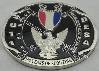 2D o distintivo di 3D BSA, il ricordo in lega di zinco Badges con la placcatura d'argento, velluto dal lato posteriore
