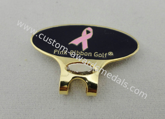 Clip rosa d'ottone personale con smalto molle, clip del cappuccio di golf del nastro del metallo