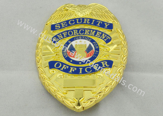 distintivi del ricordo della polizia di 80mm, in lega di zinco con il Pin della fibula di doratura dal lato posteriore