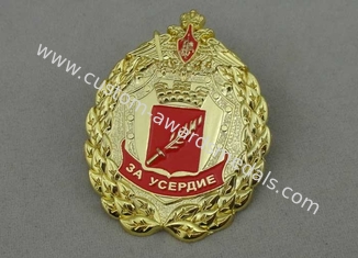 Il ricordo della vite della Russia Badges dalla colata in lega di zinco di Eie, 3D con doratura
