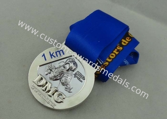 Le medaglie del nastro di DMG da in lega di zinco la pressofusione 3D pieno con la placcatura d'argento