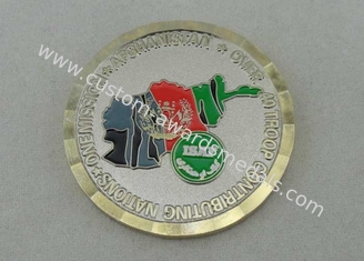Due toni che placcano lo smalto molle della moneta d'ottone militare di ISAF a 1.75 pollici