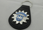 cuoio Keychain, Keychains su misura di 3D BUNDESPOLIZEI con l'emblema in lega di zinco dello smalto