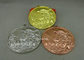 Le medaglie su misura in lega di zinco del nastro, 3D mette in mostra le medaglie correnti con doratura
