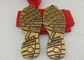 Le medaglie antiche dei premi di triathlon della pressofusione, medaglie in lega di zinco dell'oggetto d'antiquariato 5K