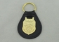 catena chiave di cuoio personale NCIS 3D con l'emblema di doratura