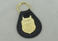 catena chiave di cuoio personale NCIS 3D con l'emblema di doratura