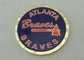 Le monete personali a 2.5 pollici da ottone hanno timbrato 4,0 millimetri per Braves