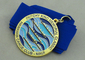 La medaglia hawaiana del nastro 3d del club della canoa da in lega di zinco la pressofusione con la doratura