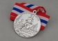 In lega di zinco la medaglia della pressofusione, distintivo corrente d'argento della medaglia 3D